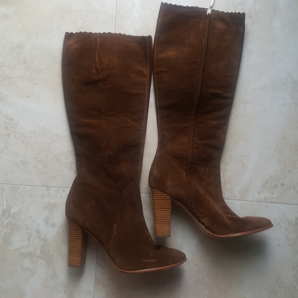 Arein brown suede knee high boots